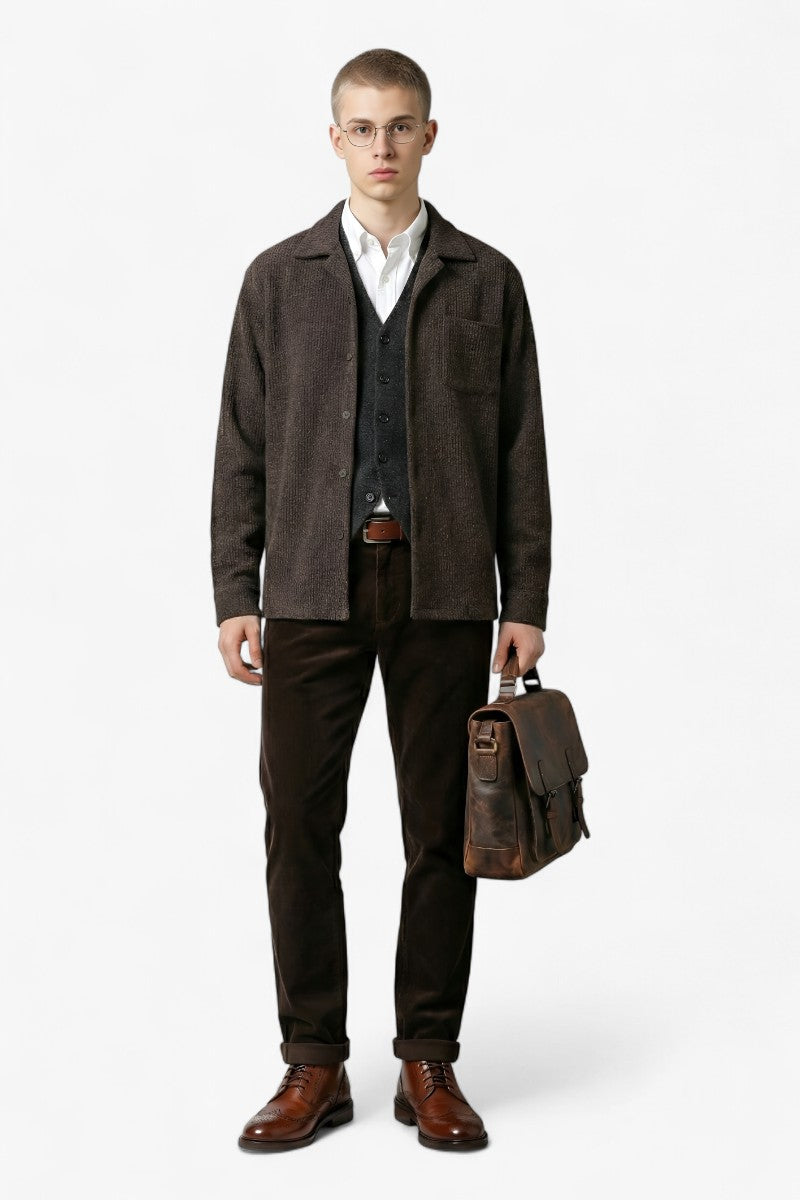Textured Cuban Collar Vintage Shirt