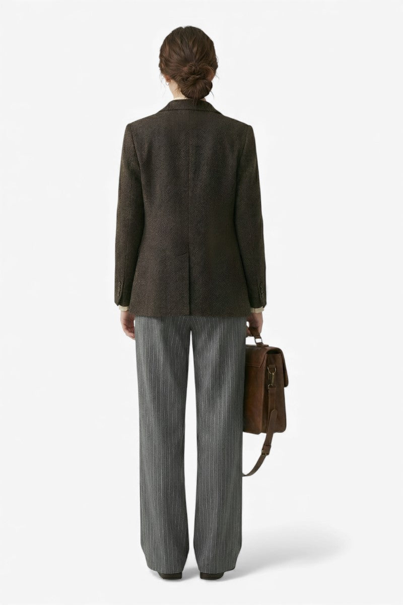 Heritage Pinstripe Wide-Leg Trousers