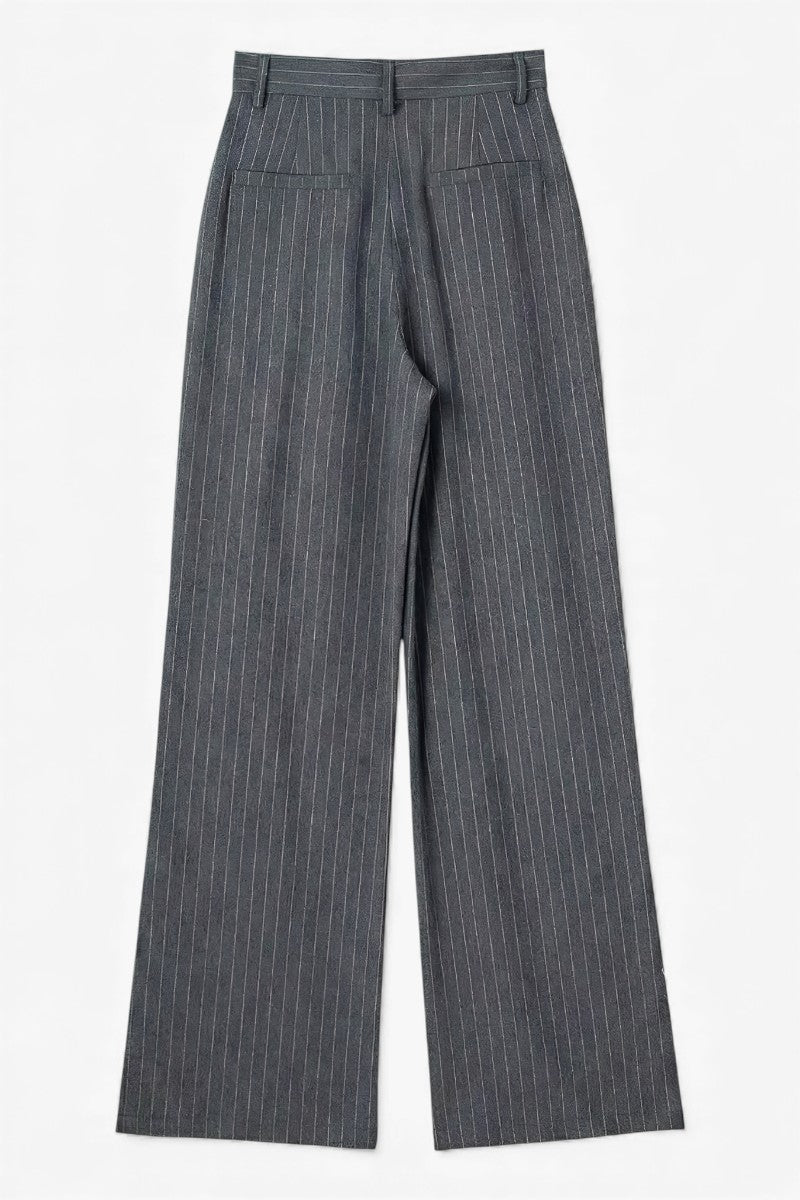 Heritage Pinstripe Wide-Leg Trousers