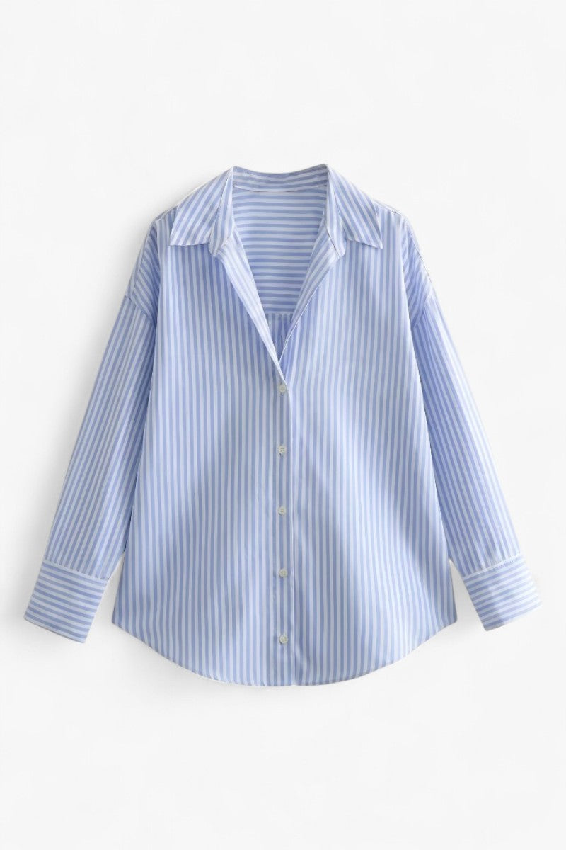 Classic Blue Stripe Oxford Blouse