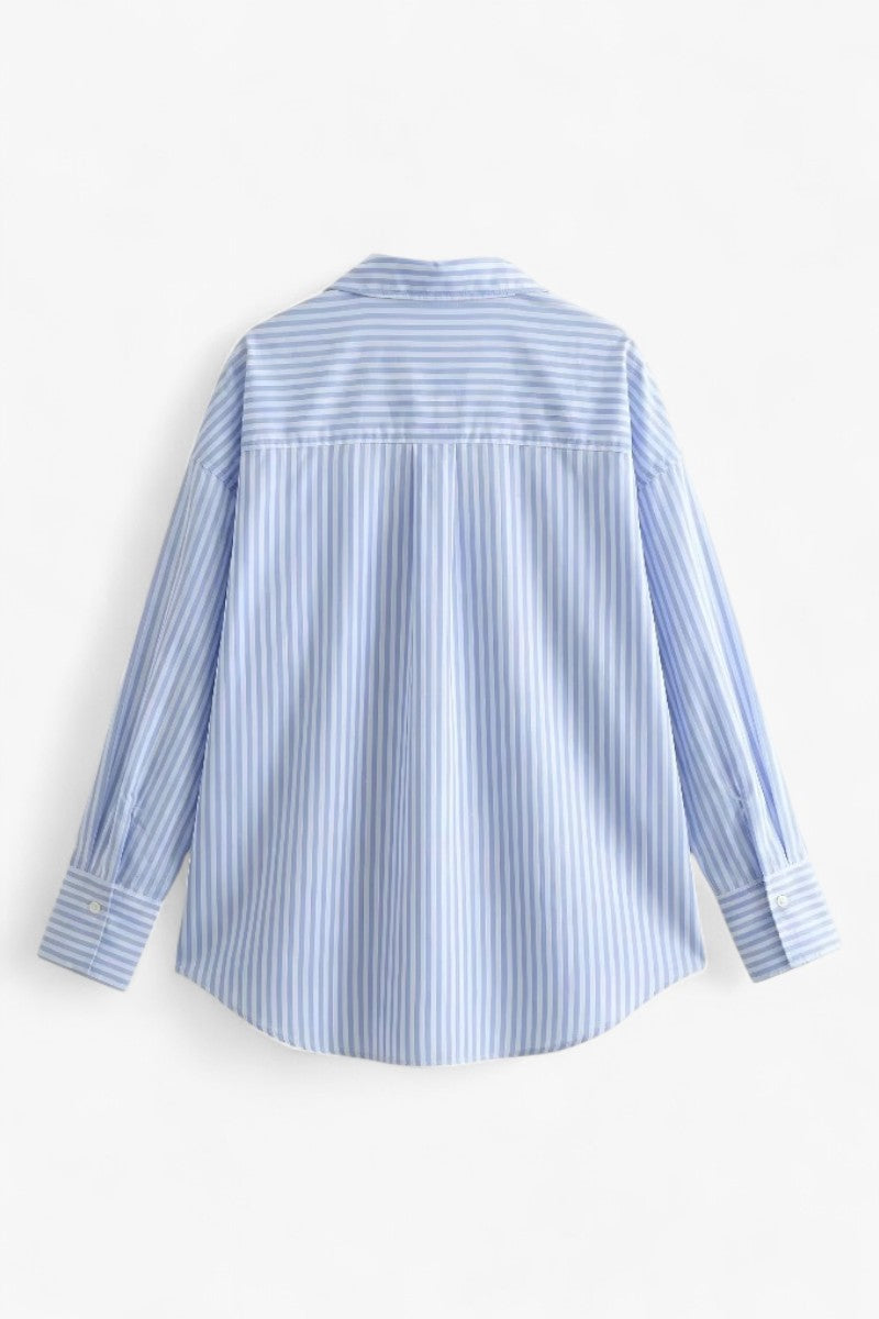 Classic Blue Stripe Oxford Blouse