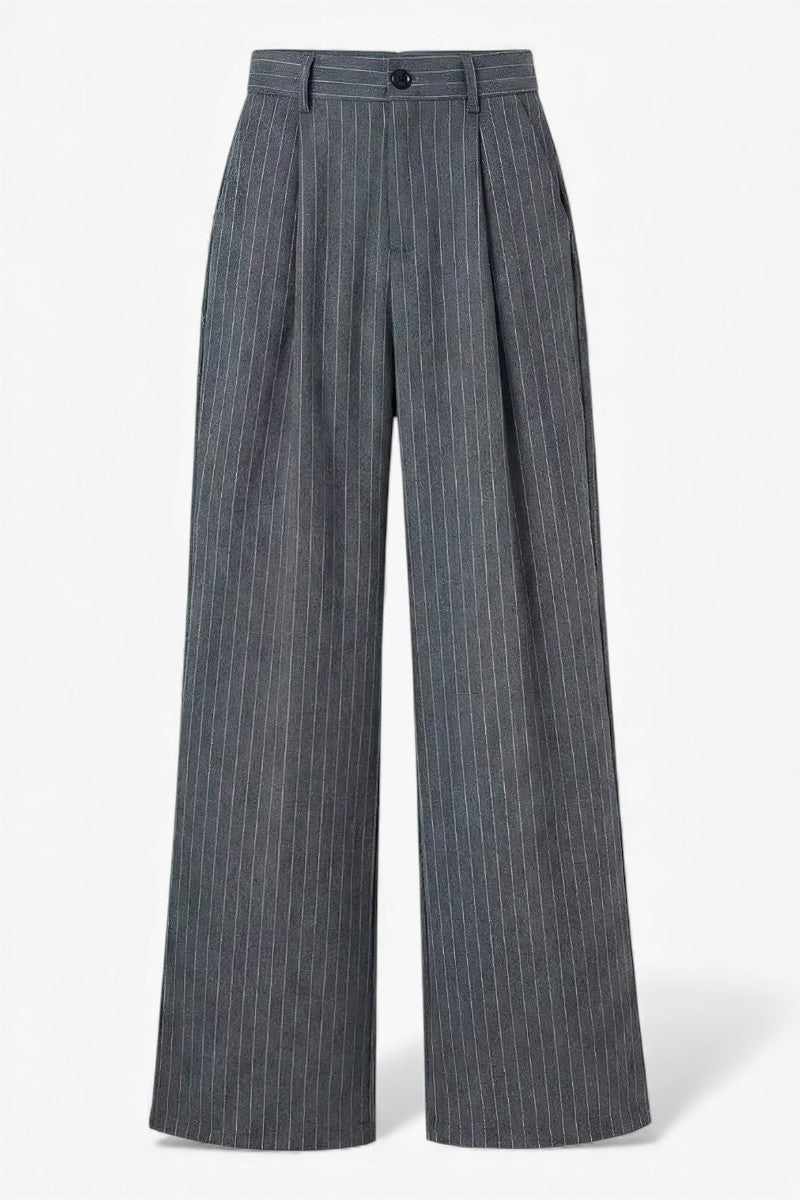 Heritage Pinstripe Wide-Leg Trousers