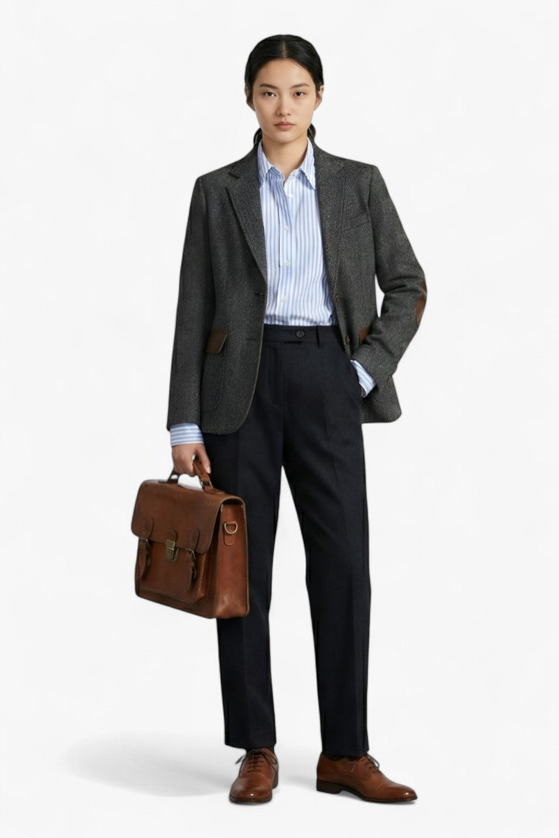 Classic Blue Stripe Oxford Blouse