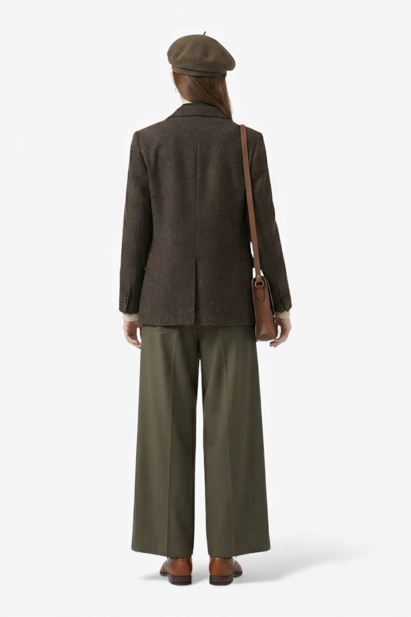 Scholar Pleated Wide-Leg Pants