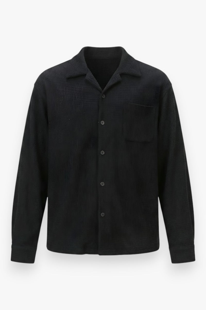 Textured Cuban Collar Vintage Shirt