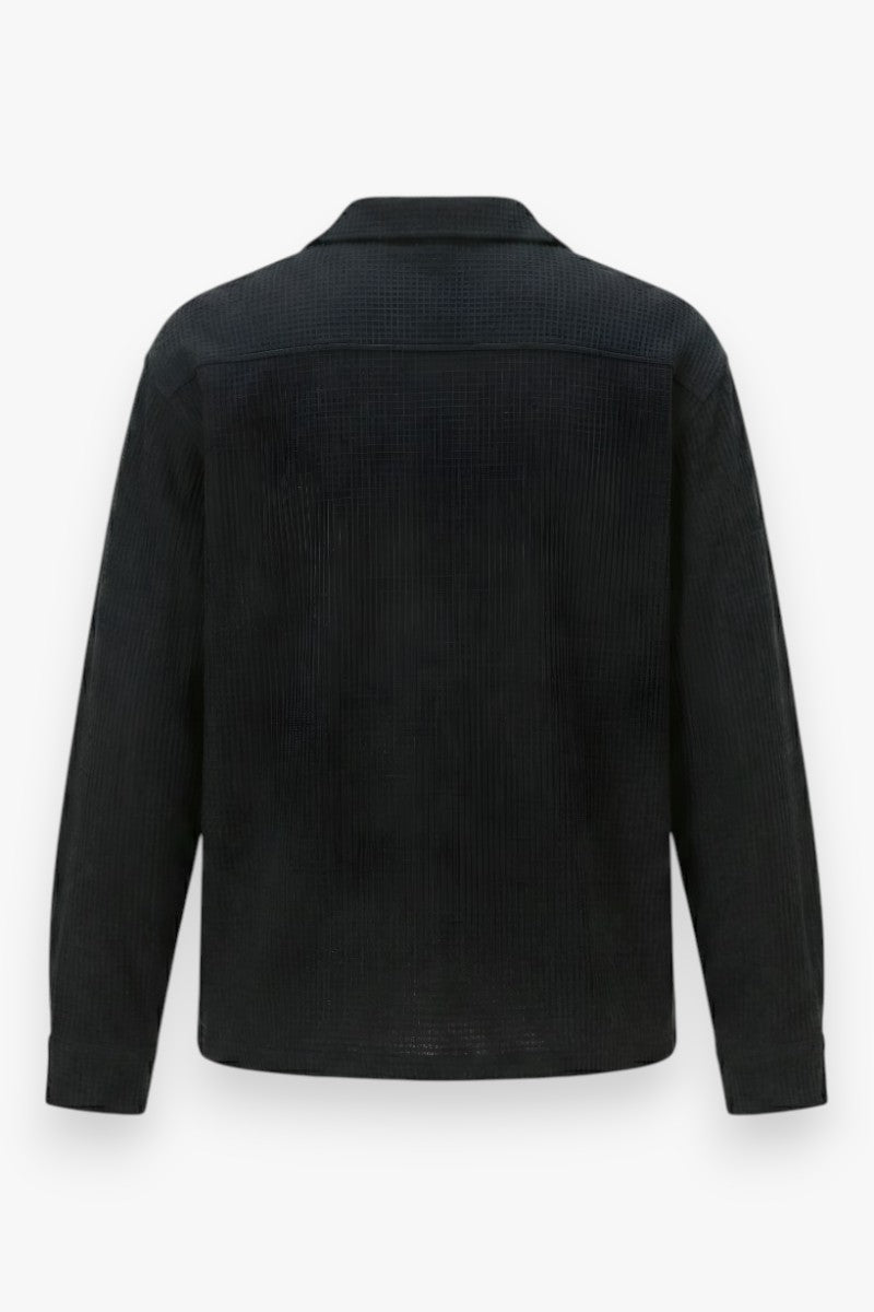 Textured Cuban Collar Vintage Shirt