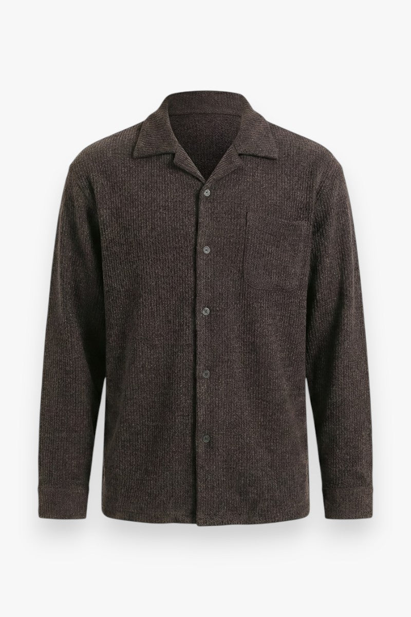 Textured Cuban Collar Vintage Shirt
