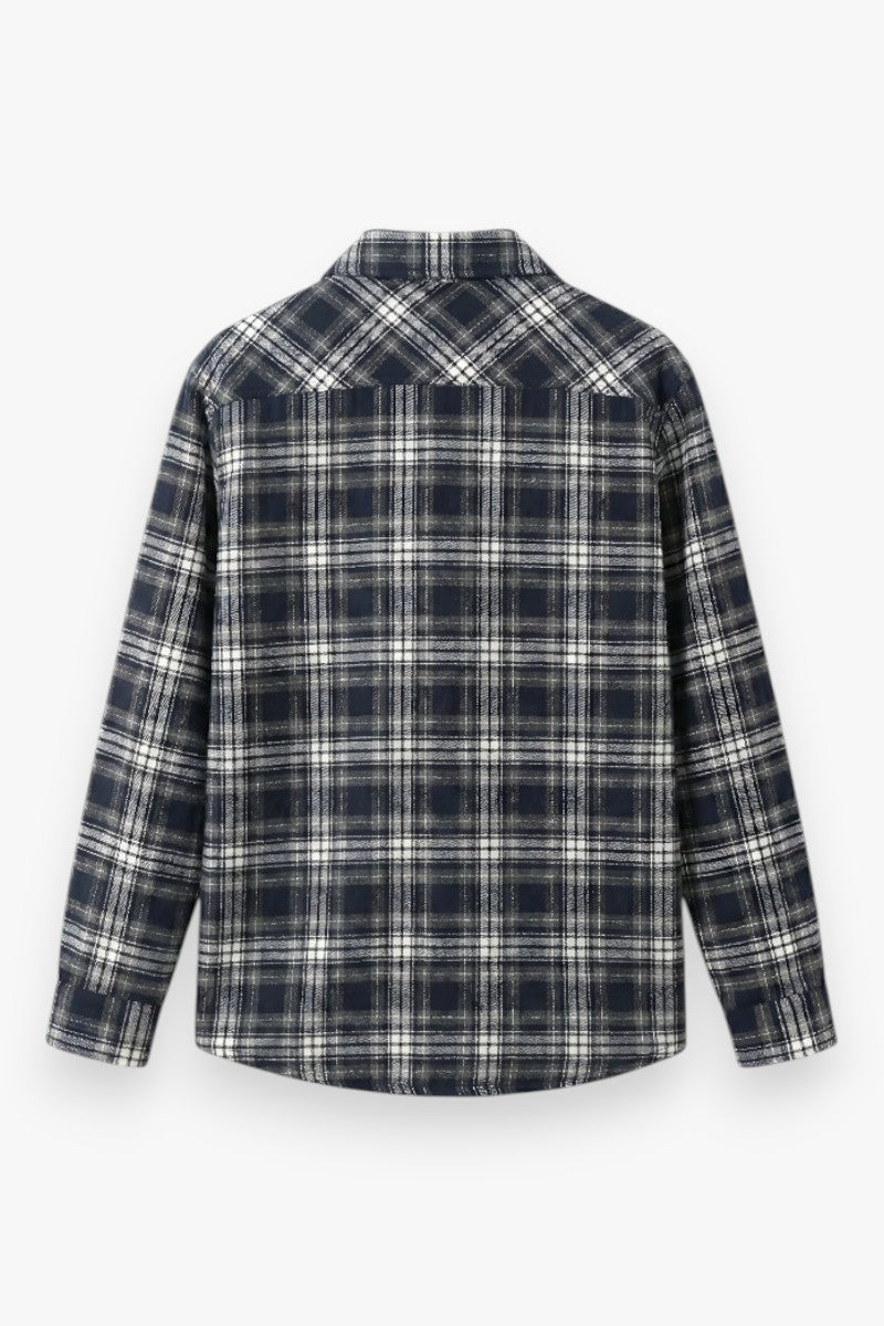 Cozy Vintage Fleece Lined Plaid Overshirt