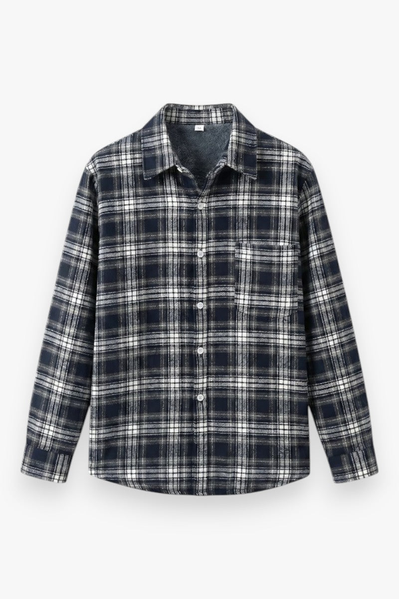 Cozy Vintage Fleece Lined Plaid Overshirt