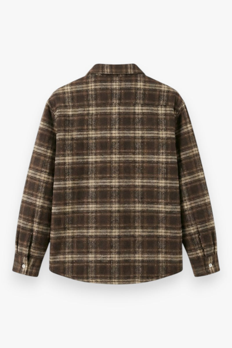 Cozy Vintage Fleece Lined Plaid Overshirt