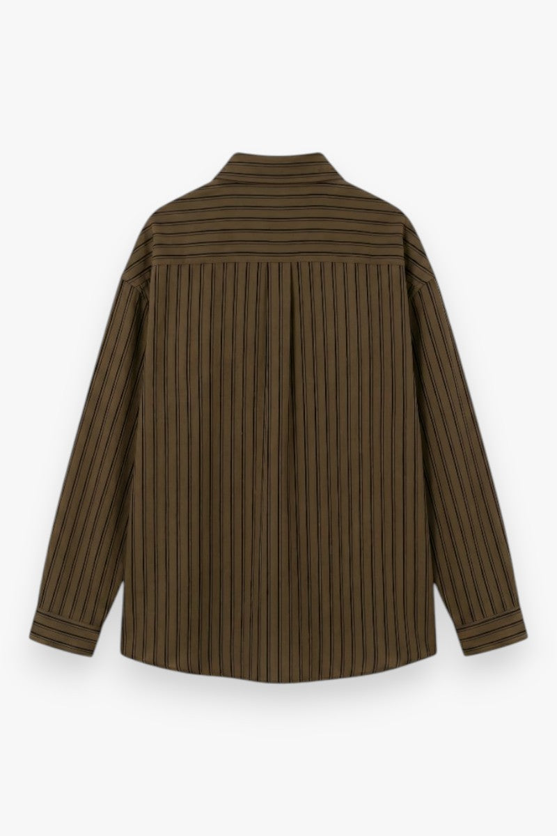 Timeless Brown Pinstripe Relaxed Shirt