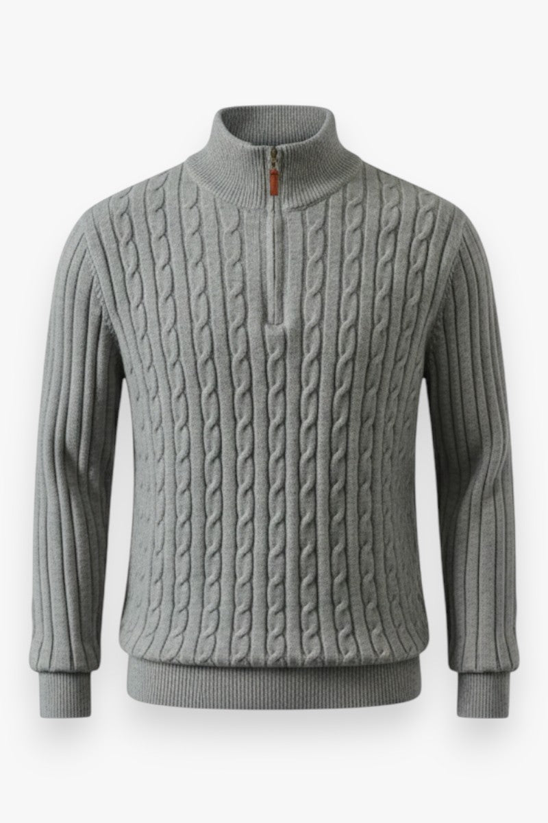 Heritage Cable-Knit Half-Zip Sweater