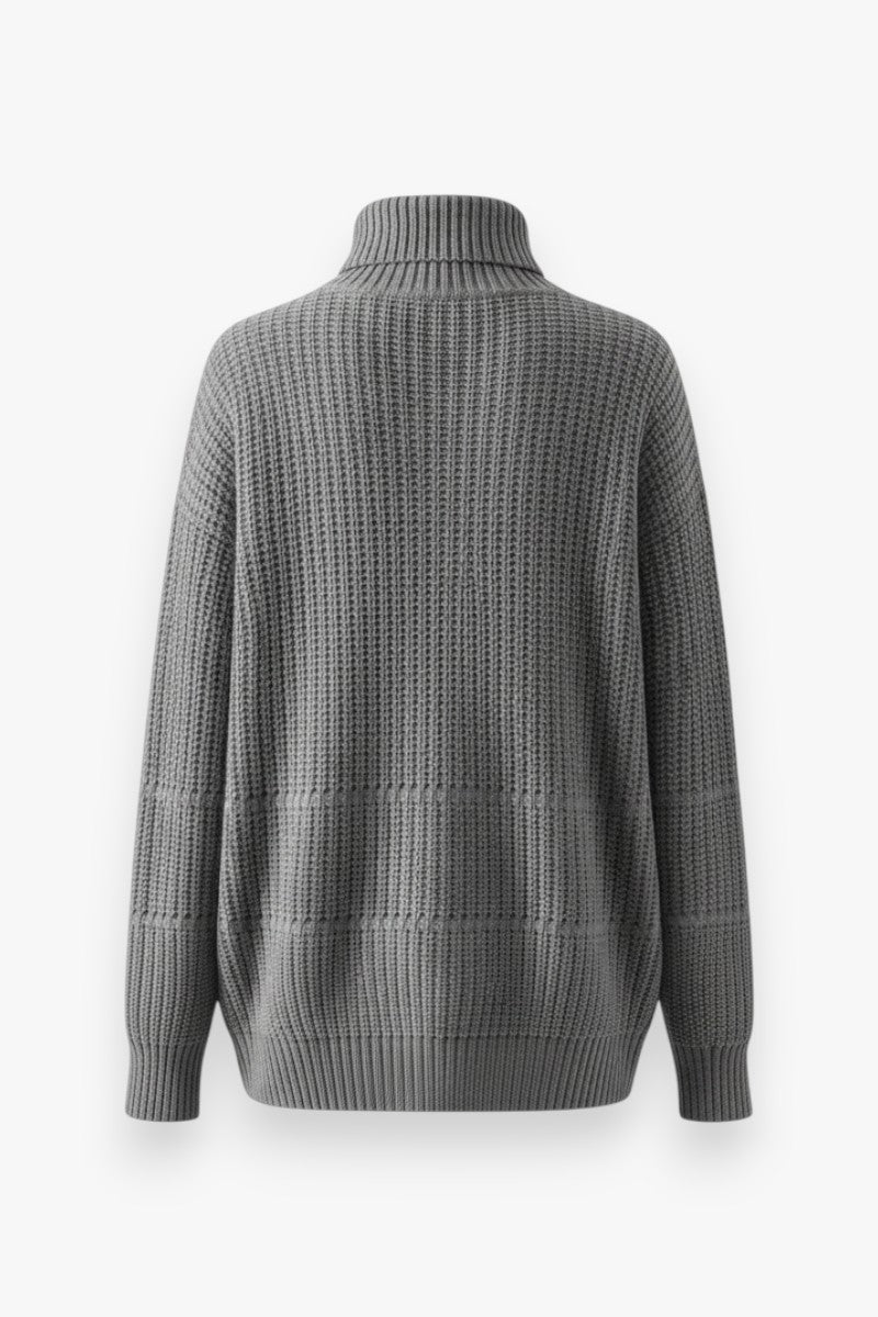 Oversized High-Neck Knit Sweater