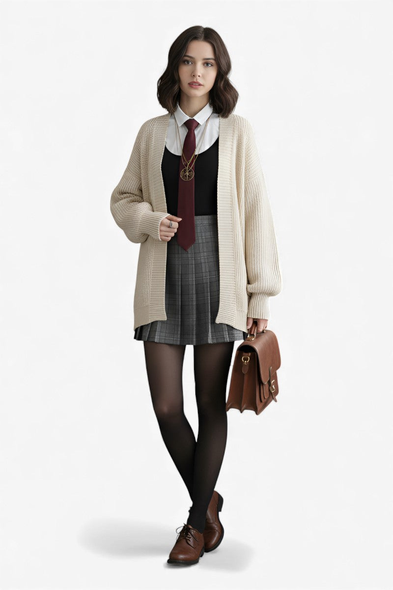 Cozy Scholar Oversized Knit Cardigan