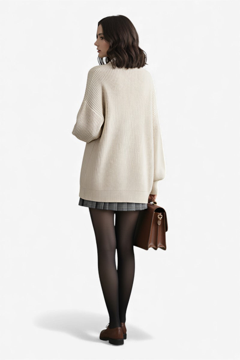 Cozy Scholar Oversized Knit Cardigan