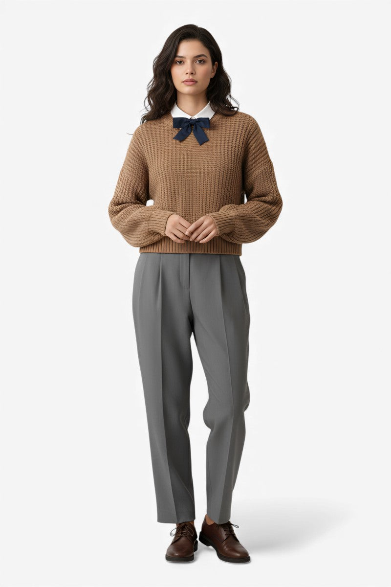 Cozy Lantern-Sleeve Chunky Knit Sweater