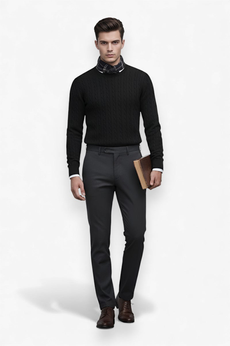 Classic Cable Knit Pullover Sweater